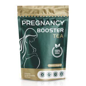 Frente de Pregnancy Booster Tea con empaque de 20 sobres