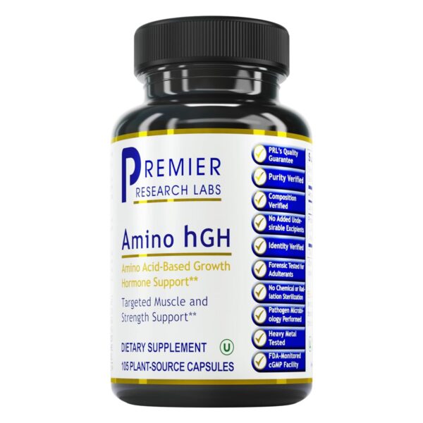 Frente del frasco Premier Research Labs Amino HGH