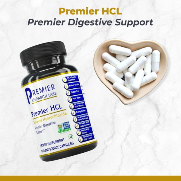 Premier Research Labs Premier HCL suplemento digestivo paquete dos
