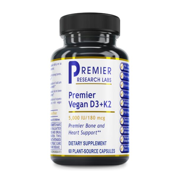 Frasco Premier Research Labs Vegan D3+K2 frontal