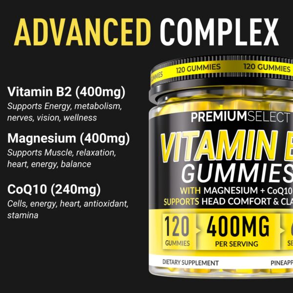 Frasco con gomitas B2 Riboflavina 400 mg