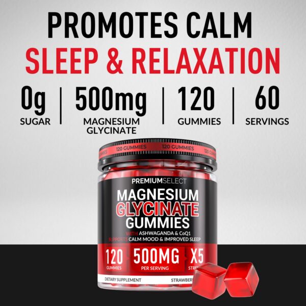 Etiqueta frontal de gomitas magnesio glicinato