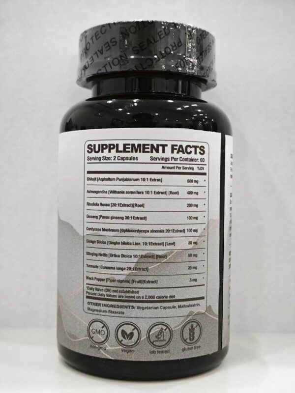 Etiqueta del producto Shilajit Premium