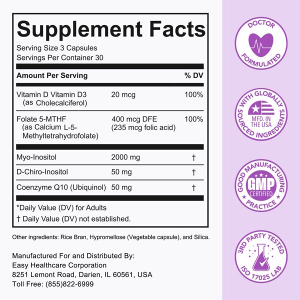 Version 1.0.0 Empaque y frasco de Premom Inositol Plus