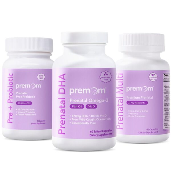 Premom suplemento prenatal probióticos DHA y vitaminas