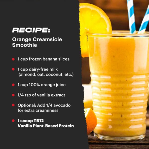 Preparación de batido con proteína vegetal TB12 sabor vainilla