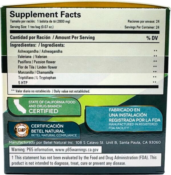Preparación fácil té Ansiedadzero Betel Natural bolsitas