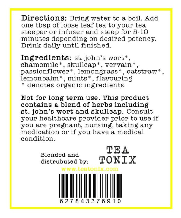 Preparación de té BE HAPPY con sabor a durazno y manzanilla