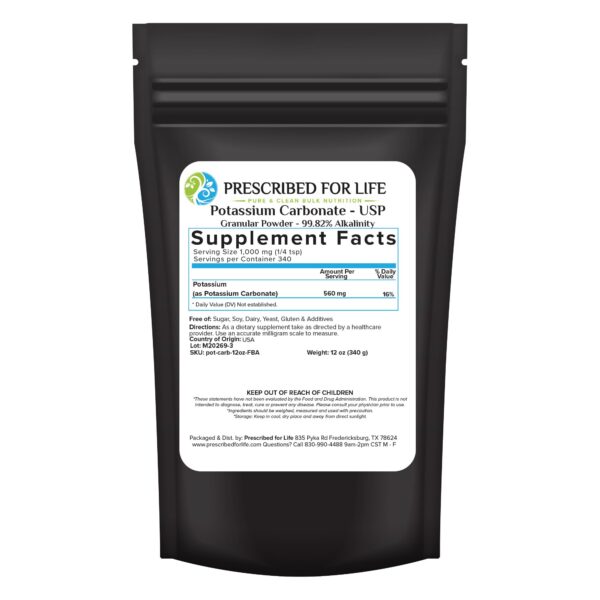 Frente del envase Carbonato de potasio