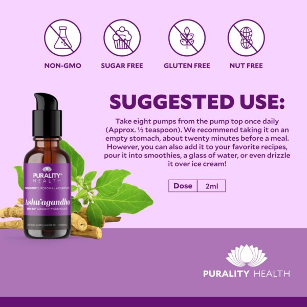 Version 1.0.0 Presentación fronta fórmula líquida Ashwagandha PURALITY HEALTH