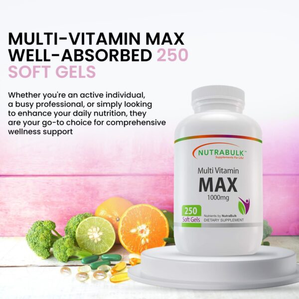 Multivitamínico NutraBulk Multi-Vitamin MAX presentación lateral