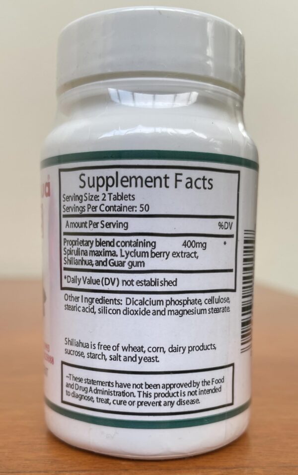 Presentación lateral del producto Shilianhua natural