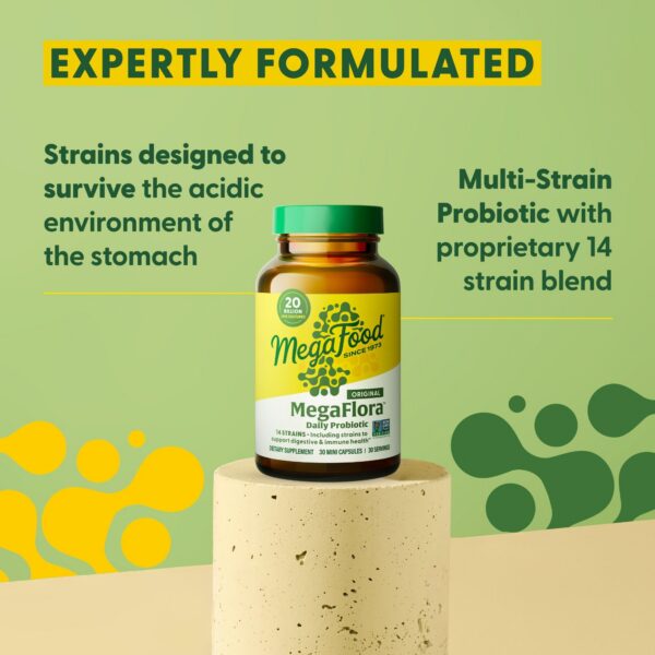 Presentación completa MegaFood MegaFlora probiótico 90 cápsulas
