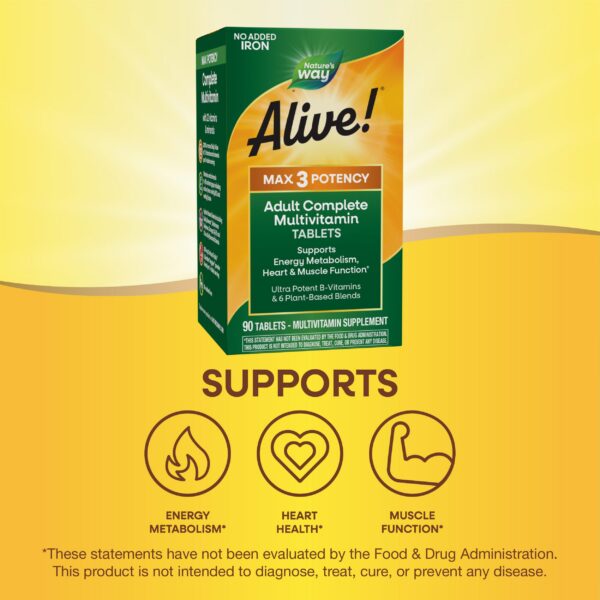 Presentación Nature's Way Alive Max3 Potency multivitamínico
