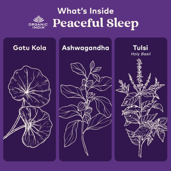 Presentación suplemento sueño saludable Organic India Peaceful Sleep