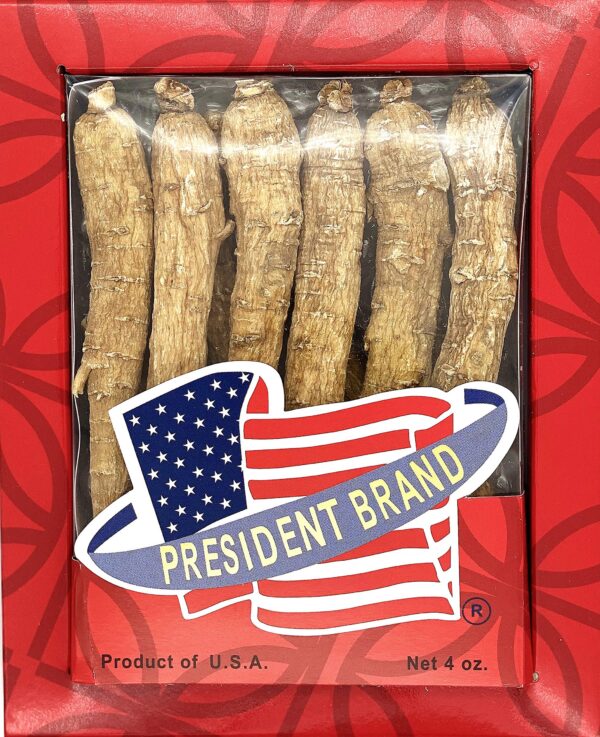 President Brand Ginseng Americano caja 4oz raíz larga quality