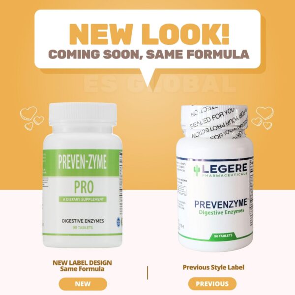 Etiqueta del producto Prevenzyme Pro Digestive Enzymes