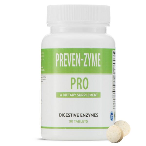 Version 1.0.0 Frente de frasco PREVEN-ZYME PRO con etiqueta