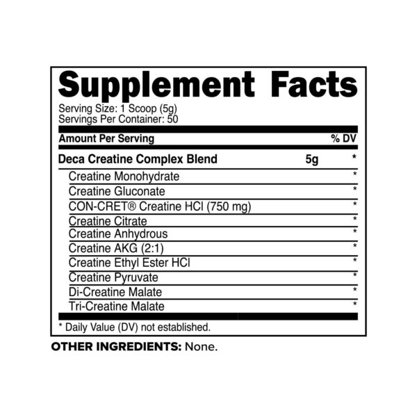 Etiqueta de ingredientes Primaforce Creatine-X