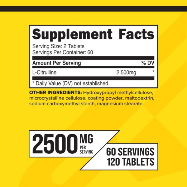 Etiqueta de L-Citrulline por porción