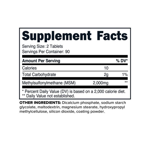 Etiqueta de producto MSM Primaforce