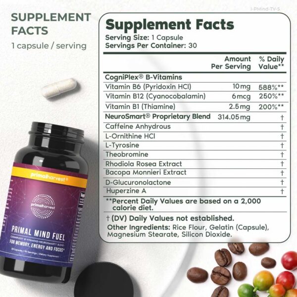 Paquete doble de suplemento cerebral Primal Harvest Mind Fuel