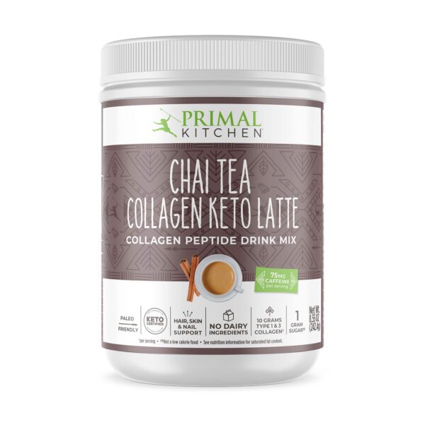 Version 1.0.0 Primal Kitchen Chai Tea Collagen polvo frente etiqueta