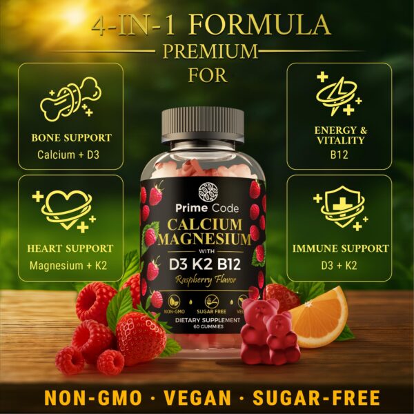 Version 1.0.0 Empaque de Prime Code Calcium Gummies 5 en 1