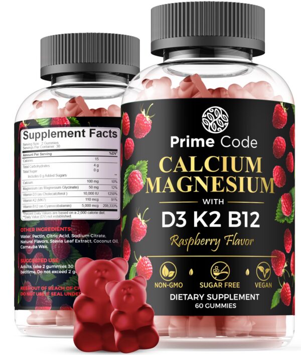 Frente del envase Prime Code Calcium Gummies 5 en 1