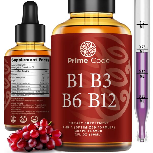 Prime Code gotas líquidas vitamina B1 para adultos