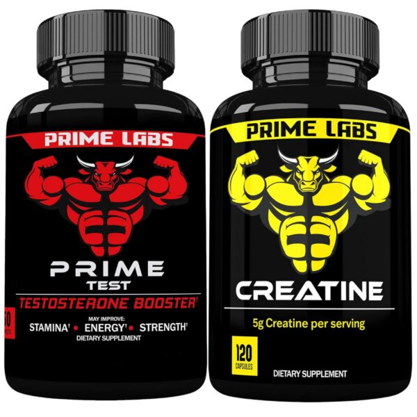 Frontal de la caja Prime Test + Creatine Capsules