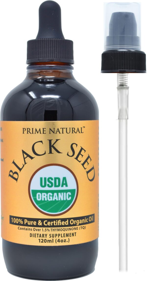 Prime Natural aceite de semilla negra en botella