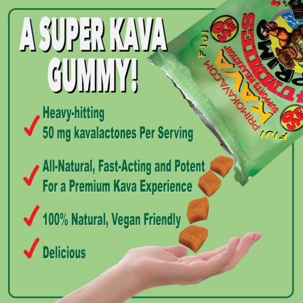PRIMO KAVA gomitas potentes Kava noble 50mg para calma rápida