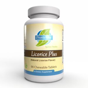 Priority One Vitamins Regaliz Plus 90 tabletas masticables paquete