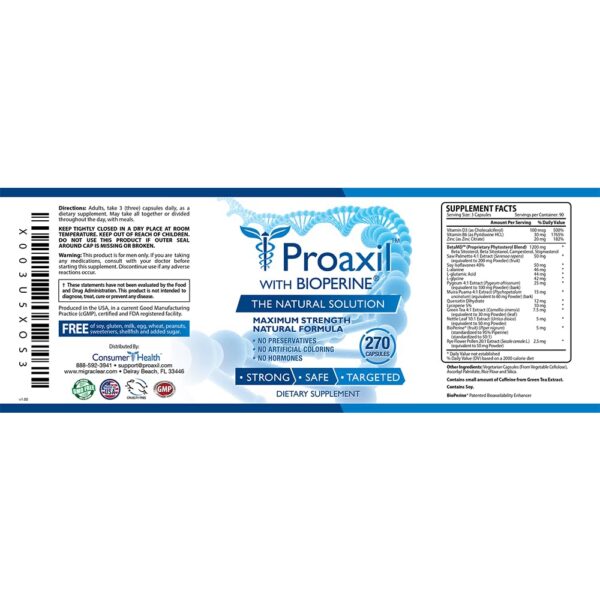 Version 1.0.0 Proaxil fórmula natural apoyo próstata cápsulas