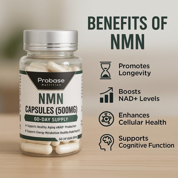 Probase NMN cápsulas etiqueta del frasco