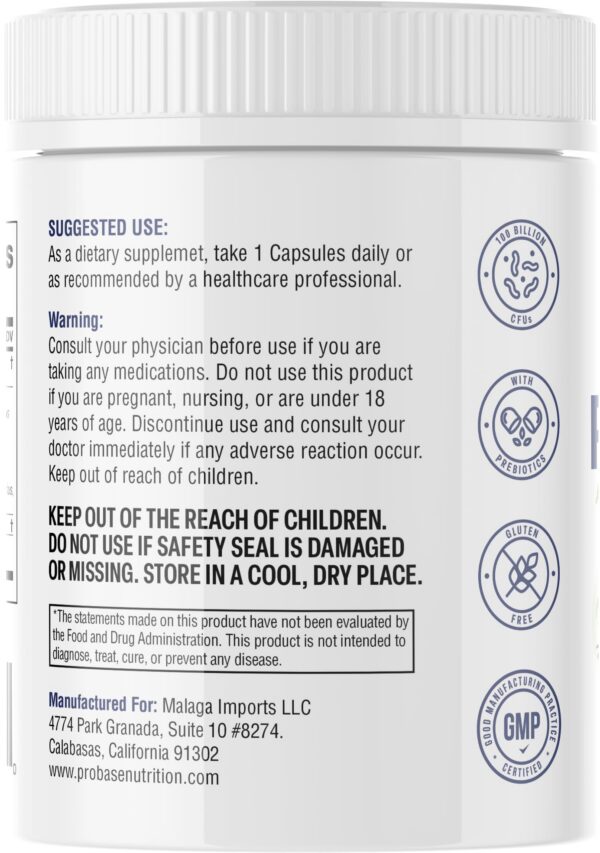 Version 1.0.0 Cápsulas vegetales probiótico Probase Nutrition 10 cepas con prebióticos