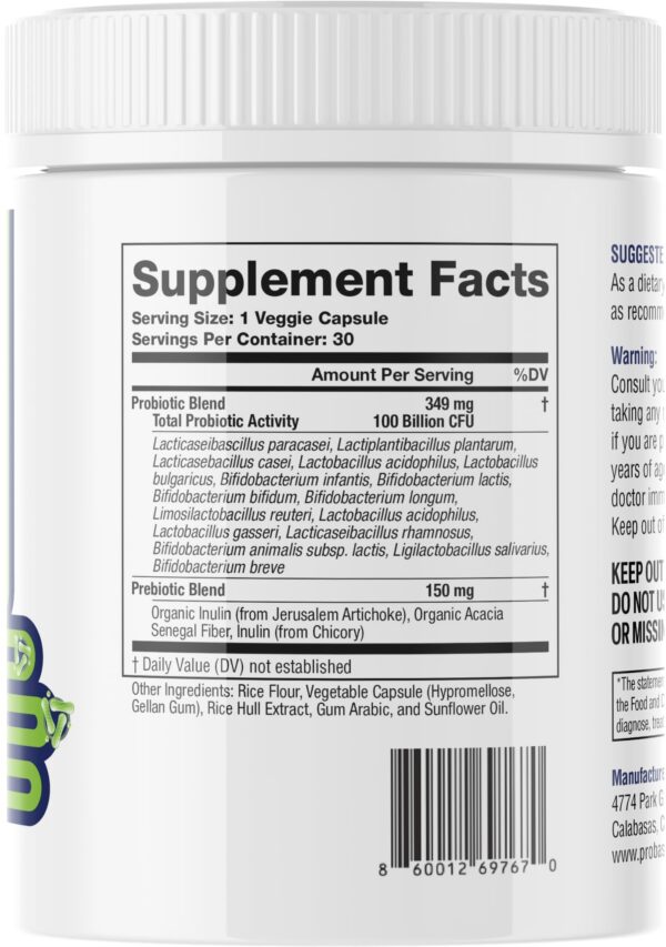 Version 1.0.0 Suplemento probiótico Probase Nutrition potencia garantizada sin refrigerar