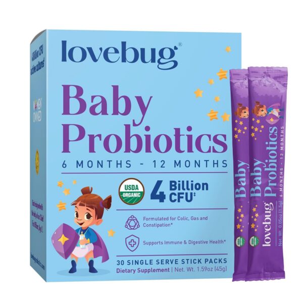 Probiótico para bebés Lovebug orgánico 30 sobres