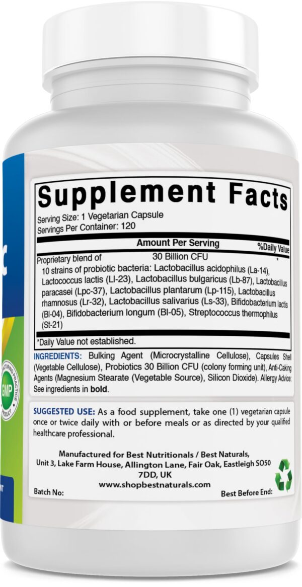 Version 1.0.0 Probiótico Best Naturals cápsulas vegetarianas para digestión