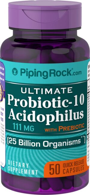 Version 1.0.0 Probiótico multienzima Piping Rock en envase