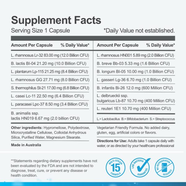 Probiótico sin conservadores Life-Space para bienestar digestivo