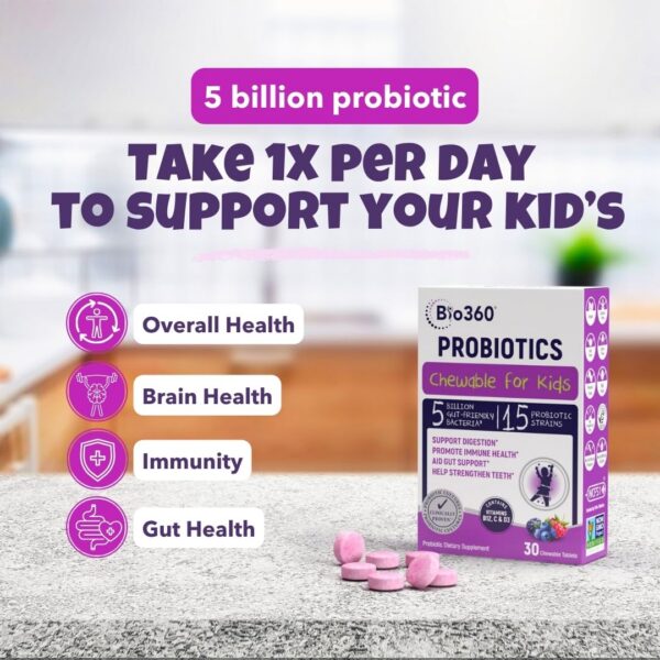 Probióticos Bio360 para apoyo inmunológico de niños