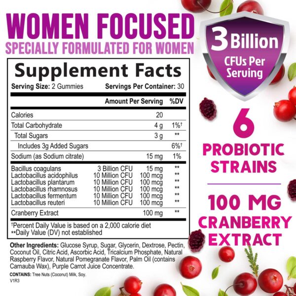 Probióticos femeninos con extracto de arándano y 6 cepas