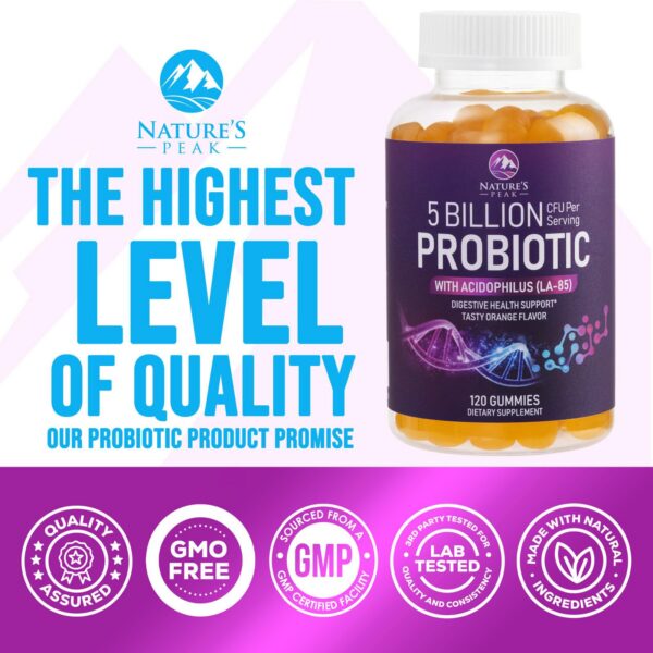 Probióticos gomitas Natures Peak para salud intestinal