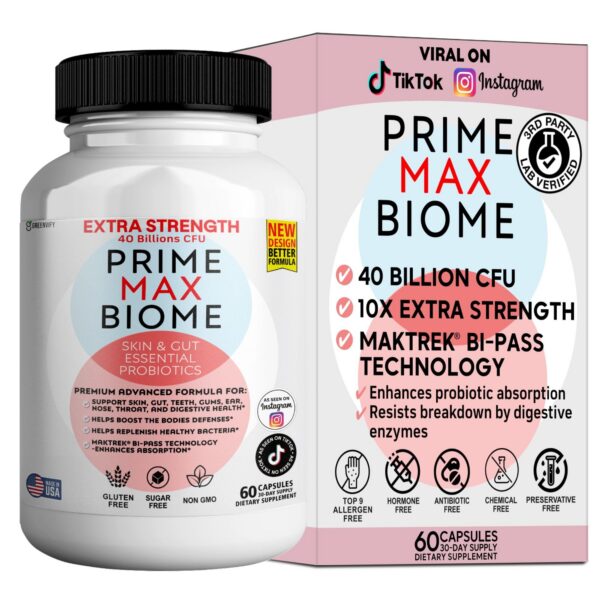 Version 1.0.0 Probióticos GREENVIFY Prime Max Biome 40 mil millones CFU