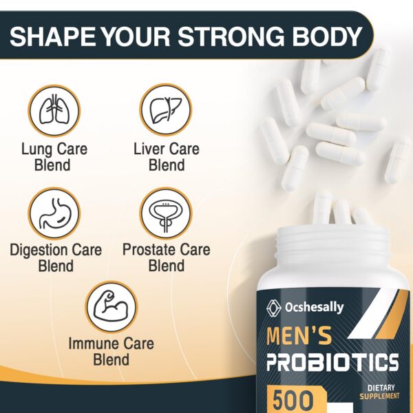 Frasco probióticos para hombres fórmula premium con cúrcuma y goji