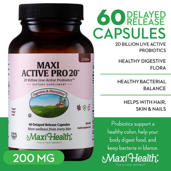 Probióticos Maxi Health con prebióticos en cápsulas liberación retardada