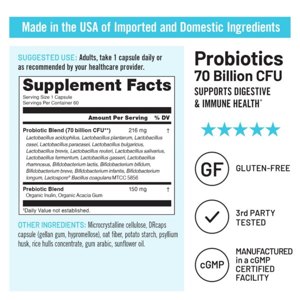 Probióticos vegan NatureWise sin gluten sin OGM