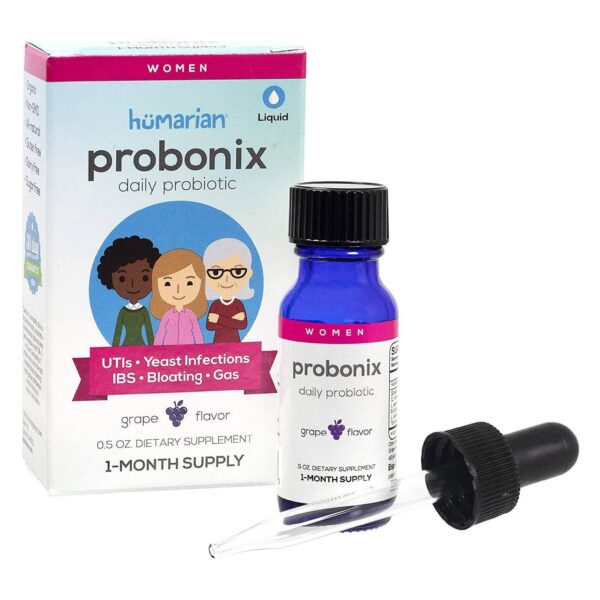 Probonix probióticos líquidos para mujeres sabor uva botella 0.5 oz